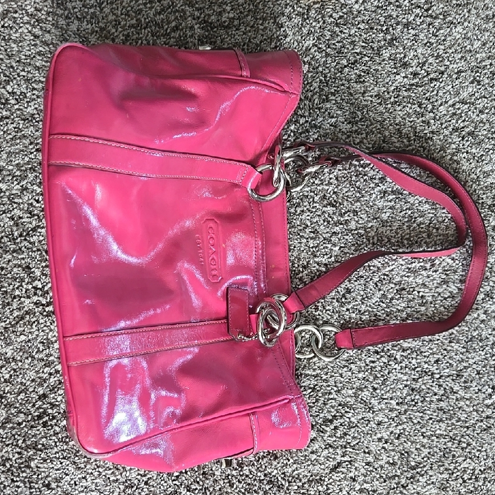 Coach Pink Leather Tote Bag